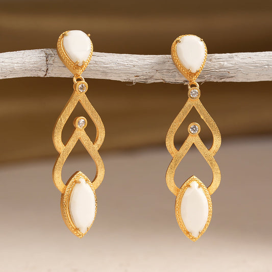 Arnika- Stone Studded Dangler Earrings