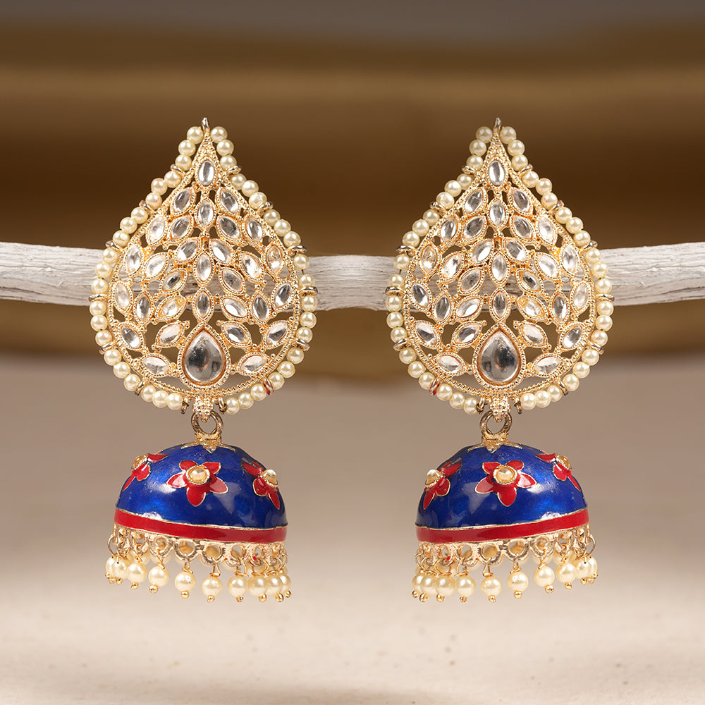 Avira- Kundan Studded jhumka earrings
