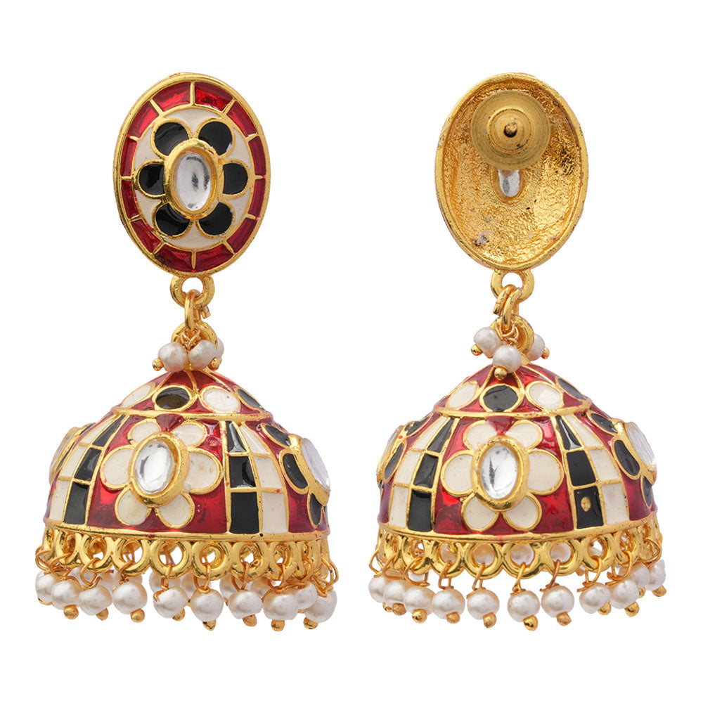 Charvi- Hanging Pearls Jhumka Earrings