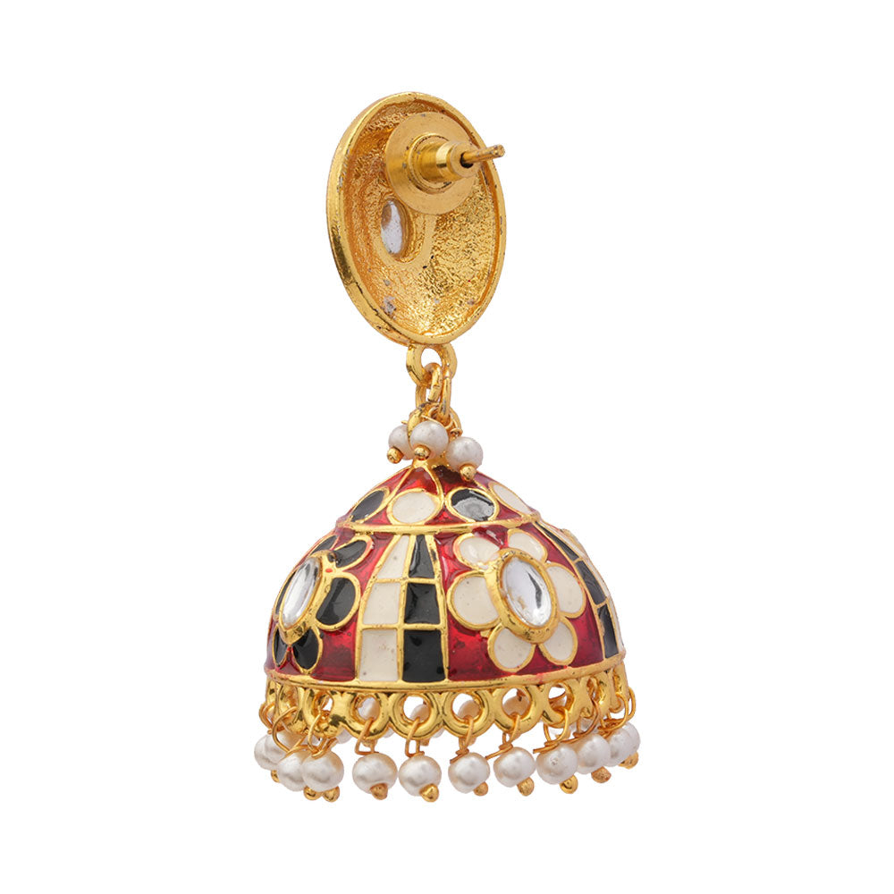 Charvi- Hanging Pearls Jhumka Earrings