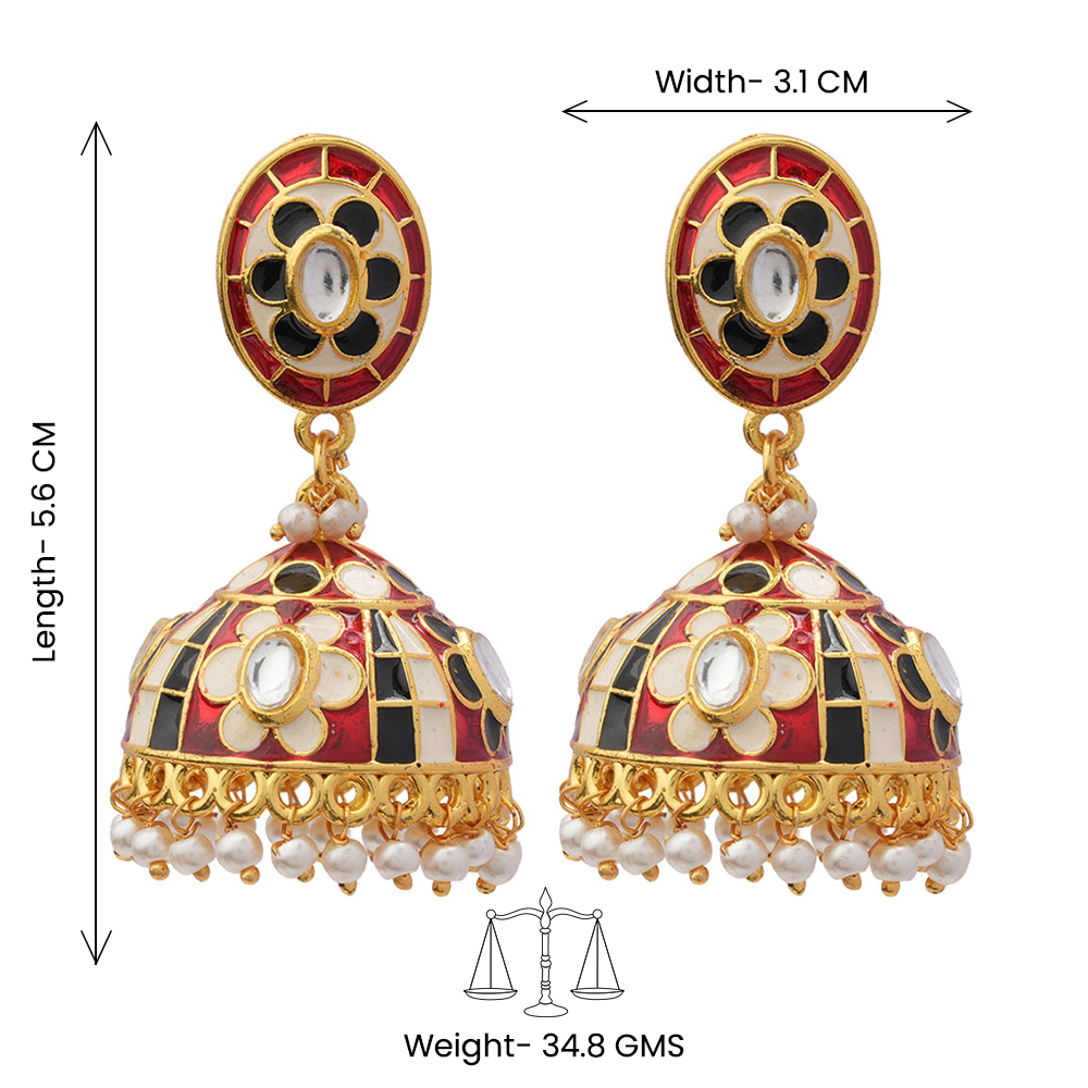 Charvi- Hanging Pearls Jhumka Earrings