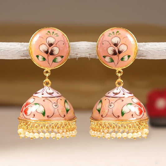 Chandni- Hanging Pearls Jhumka Earrings