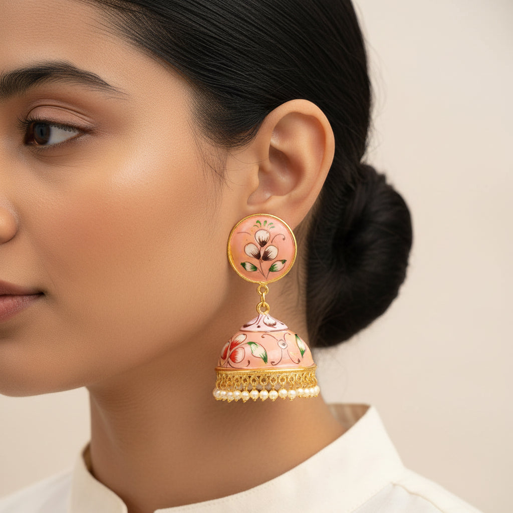 Chandni- Hanging Pearls Jhumka Earrings