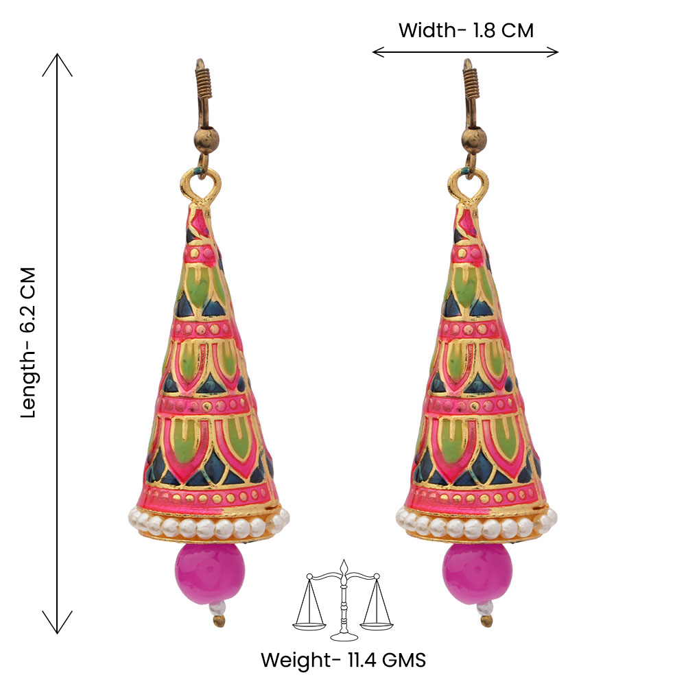 Eva- Stone Studded Hanging Pearl Dangler Earrings