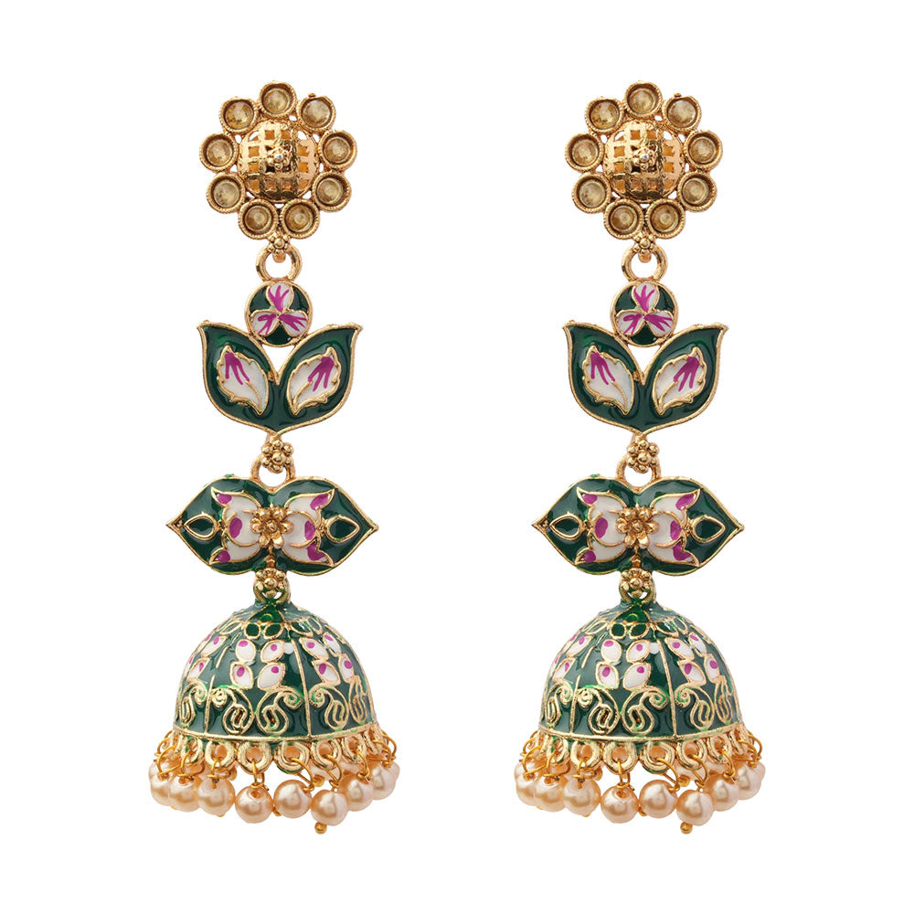 Kaira- Hanging Pearl Jhumki Earrings