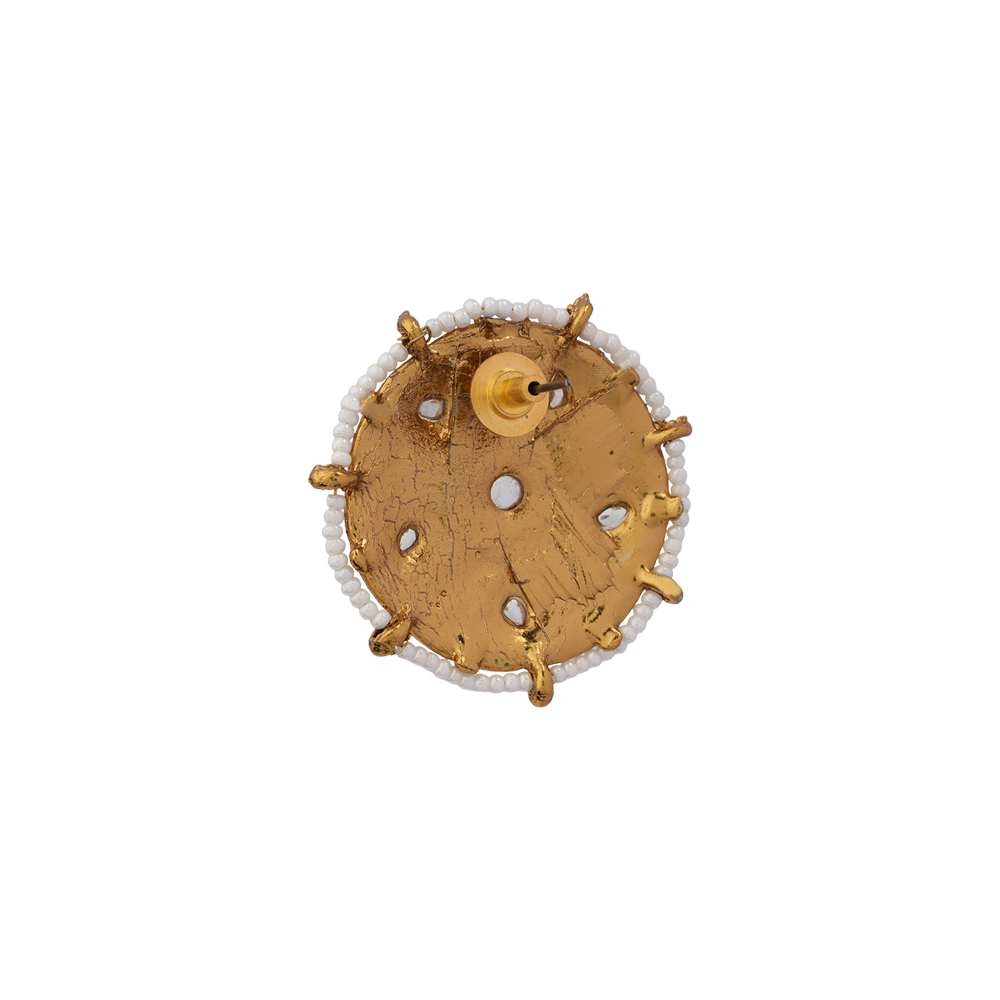 Kriti- Pearl Framed Stud Earrings(Gray)