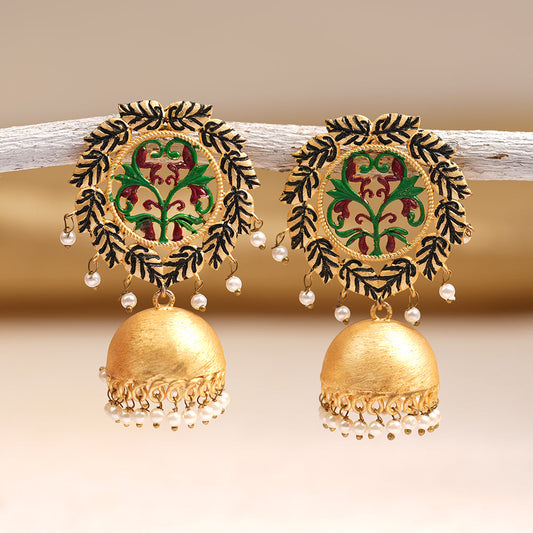 Lekha- Hanging Pearl Jhumka Earrings