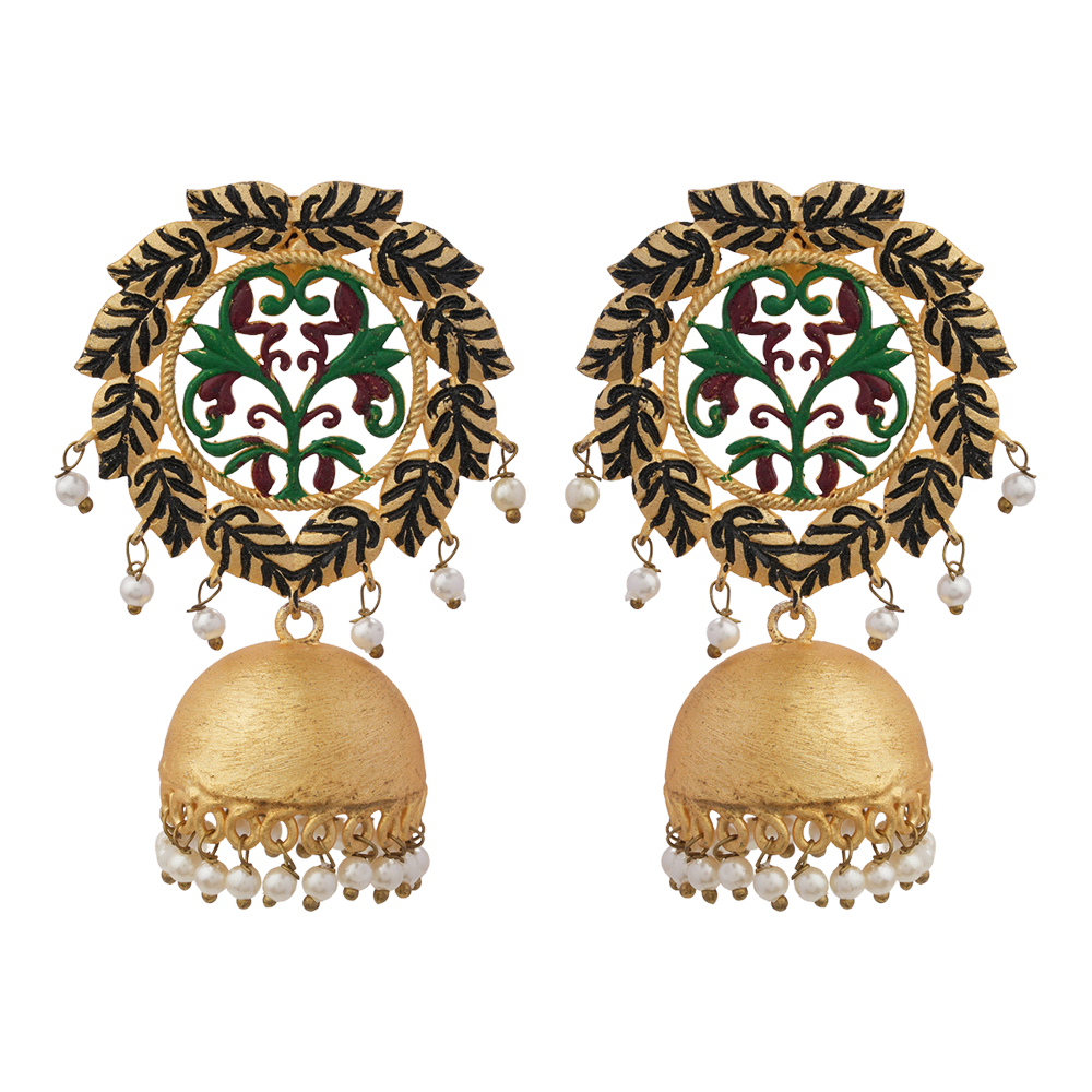 Lekha- Hanging Pearl Jhumka Earrings