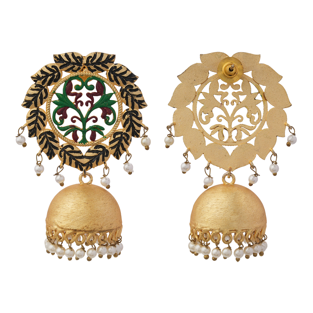 Lekha- Hanging Pearl Jhumka Earrings