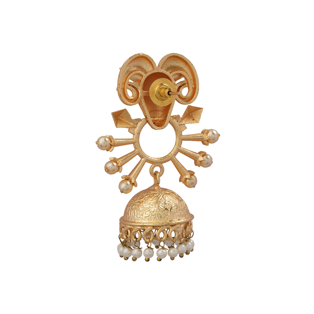 Naisha- Hanging Pearl Jhumki Earrings