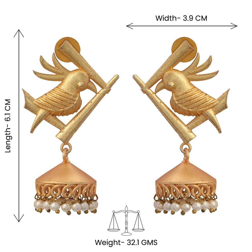 Naira- Hanging Pearl Jhumki Earrings