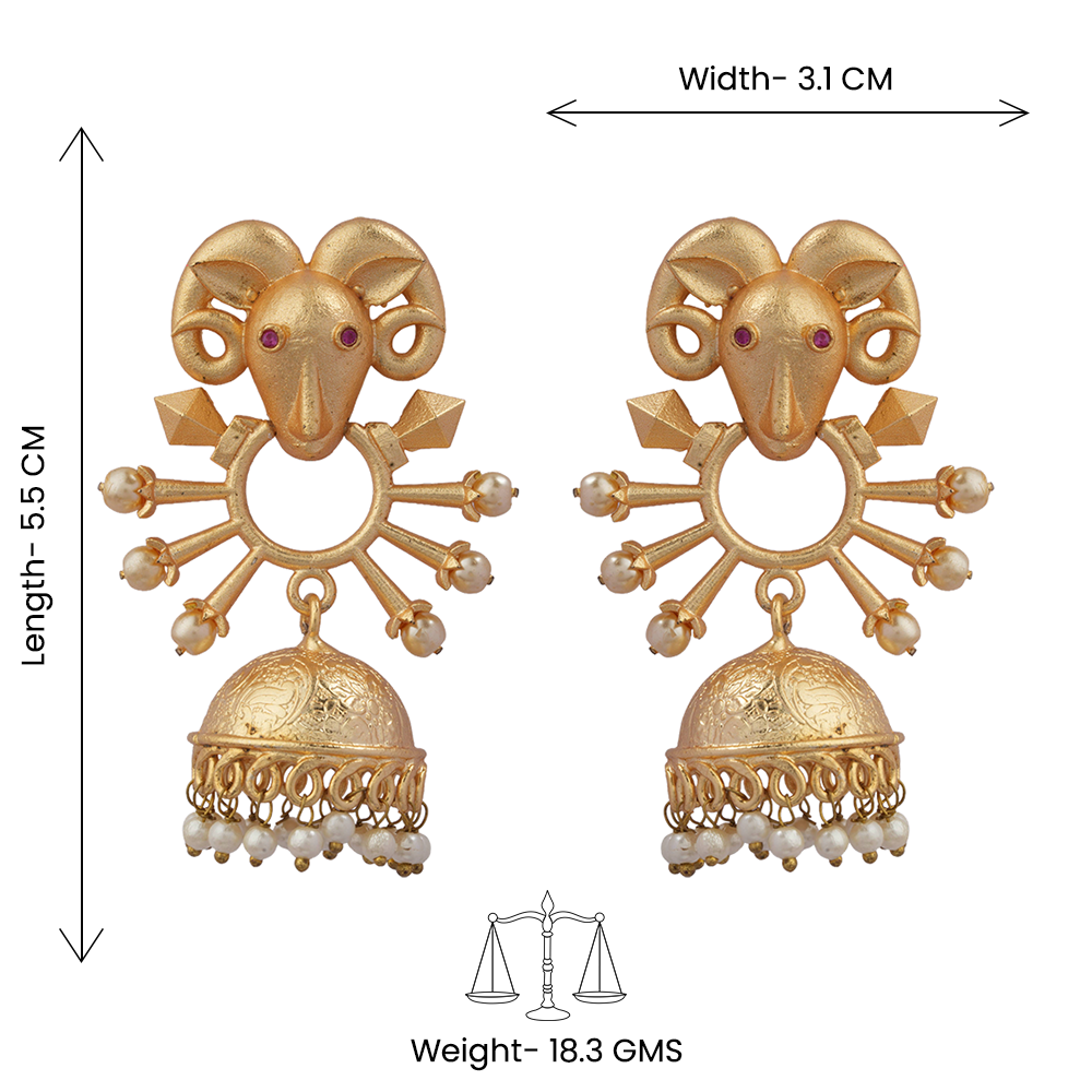 Naisha- Hanging Pearl Jhumki Earrings