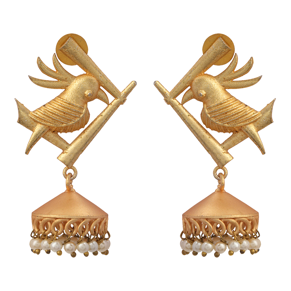 Naira- Hanging Pearl Jhumki Earrings