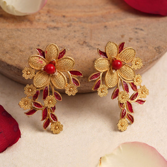 Nikita- Stone Studded Golden Stud Earrings