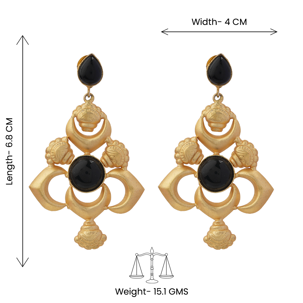 Nira- Stone Studded Dangler Earrings