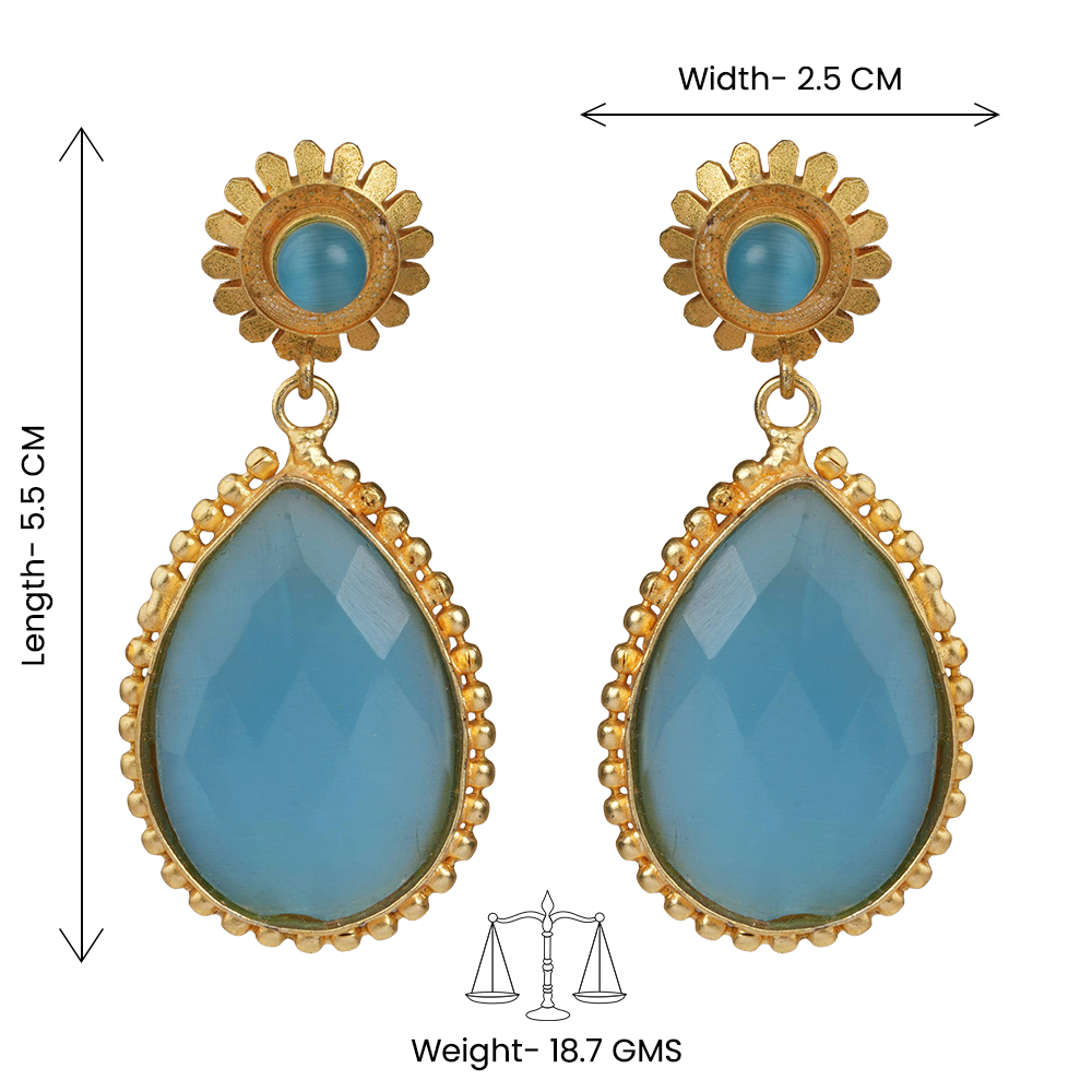 Nisha- Stone Studded Dangler Earrings