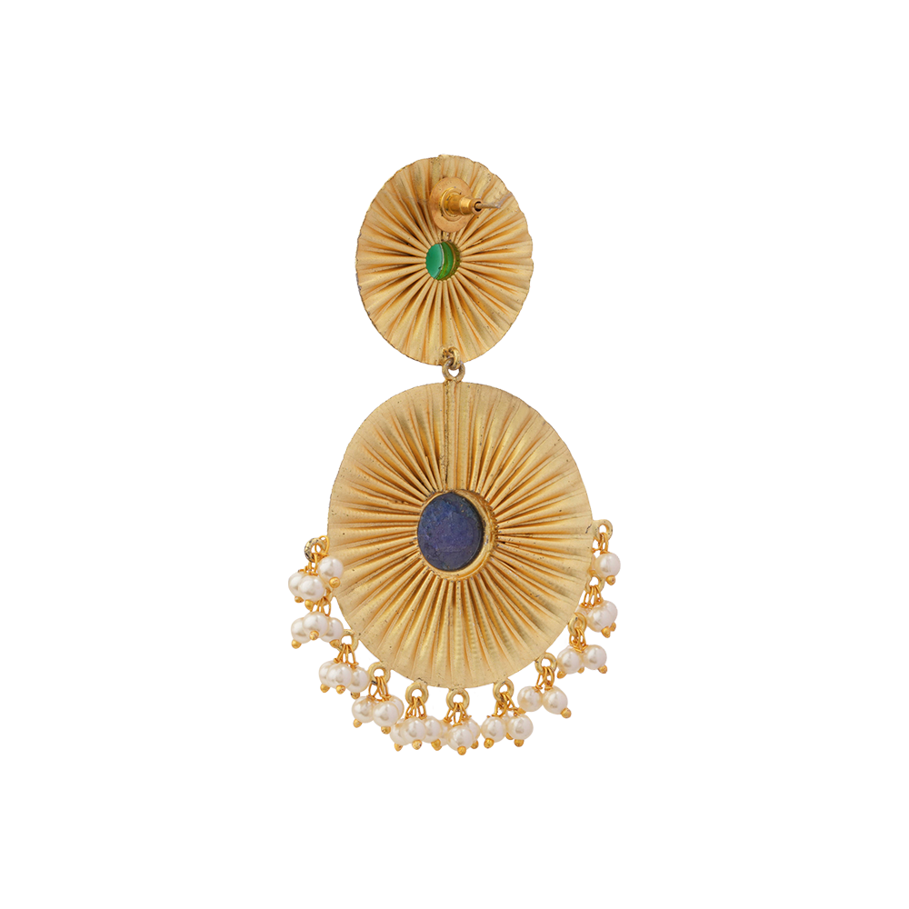 Ragini- Natural Stone Studded Dangler Earrings