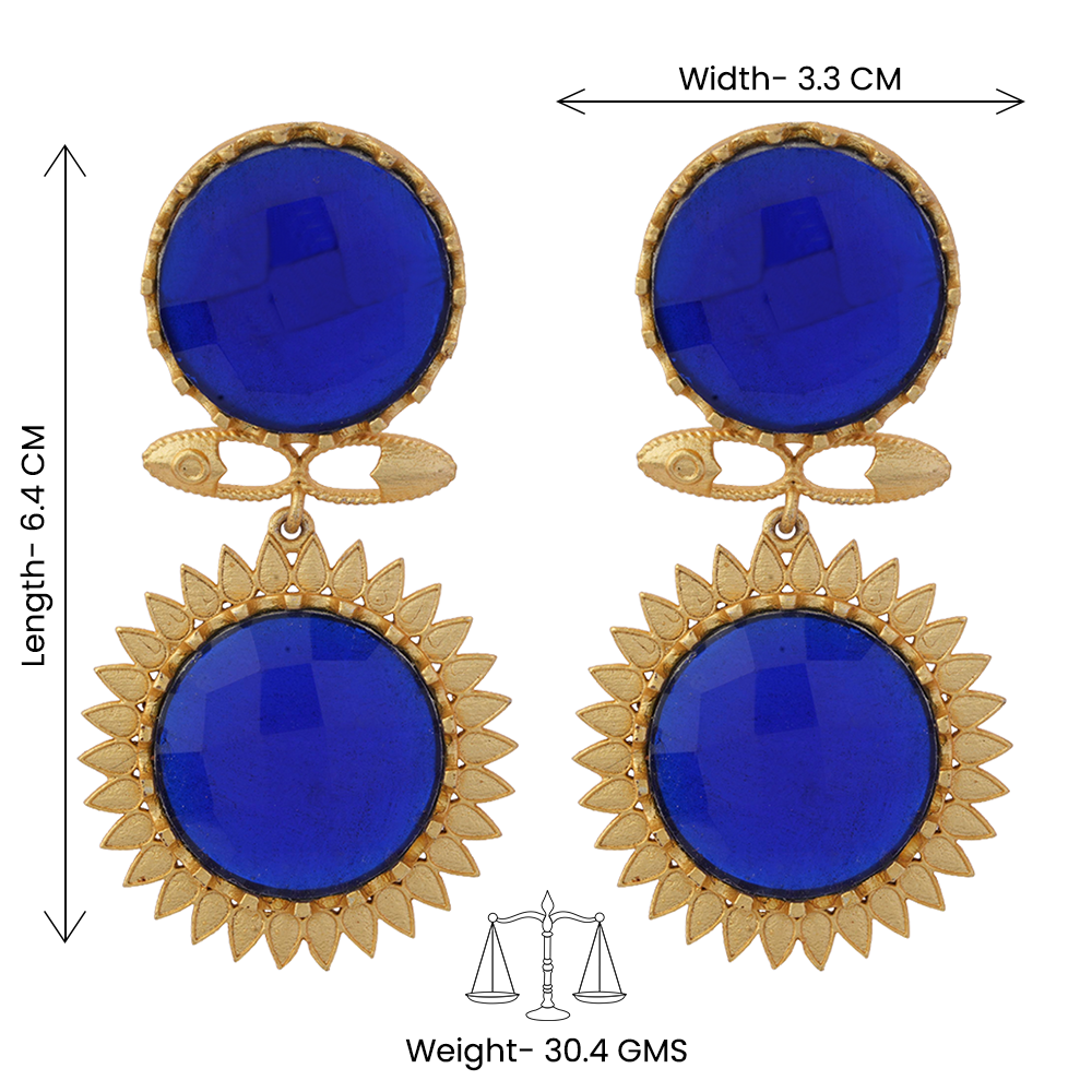 Ranya- Stone Studded Dangler Earrings