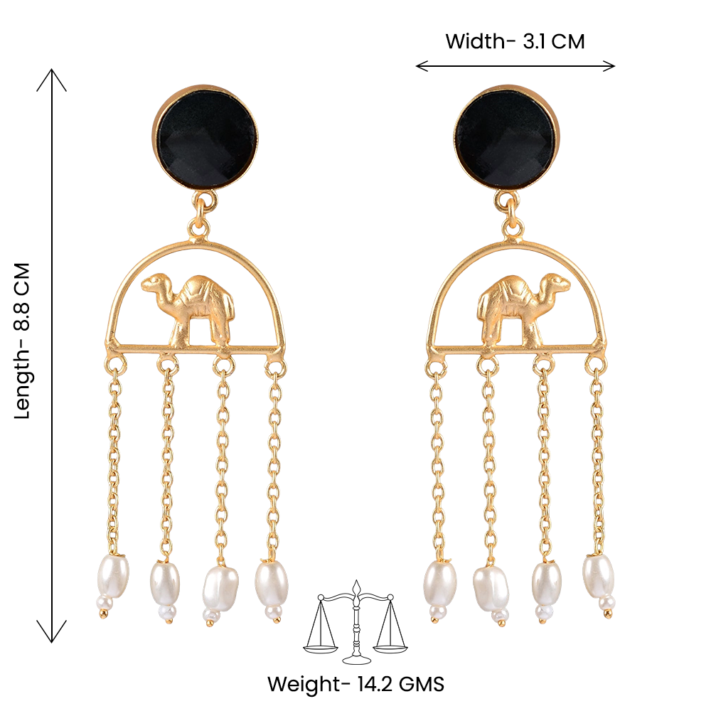 Samaira- Stone Studded Dangler Earrings