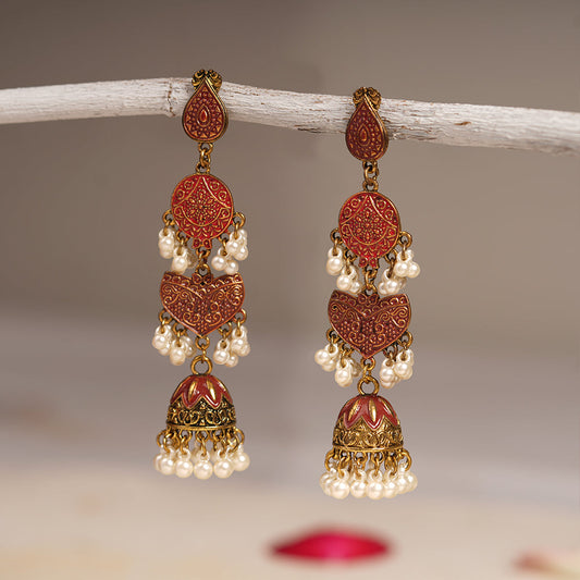 Shreya- Hanging Pearl Jhumki Earrings
