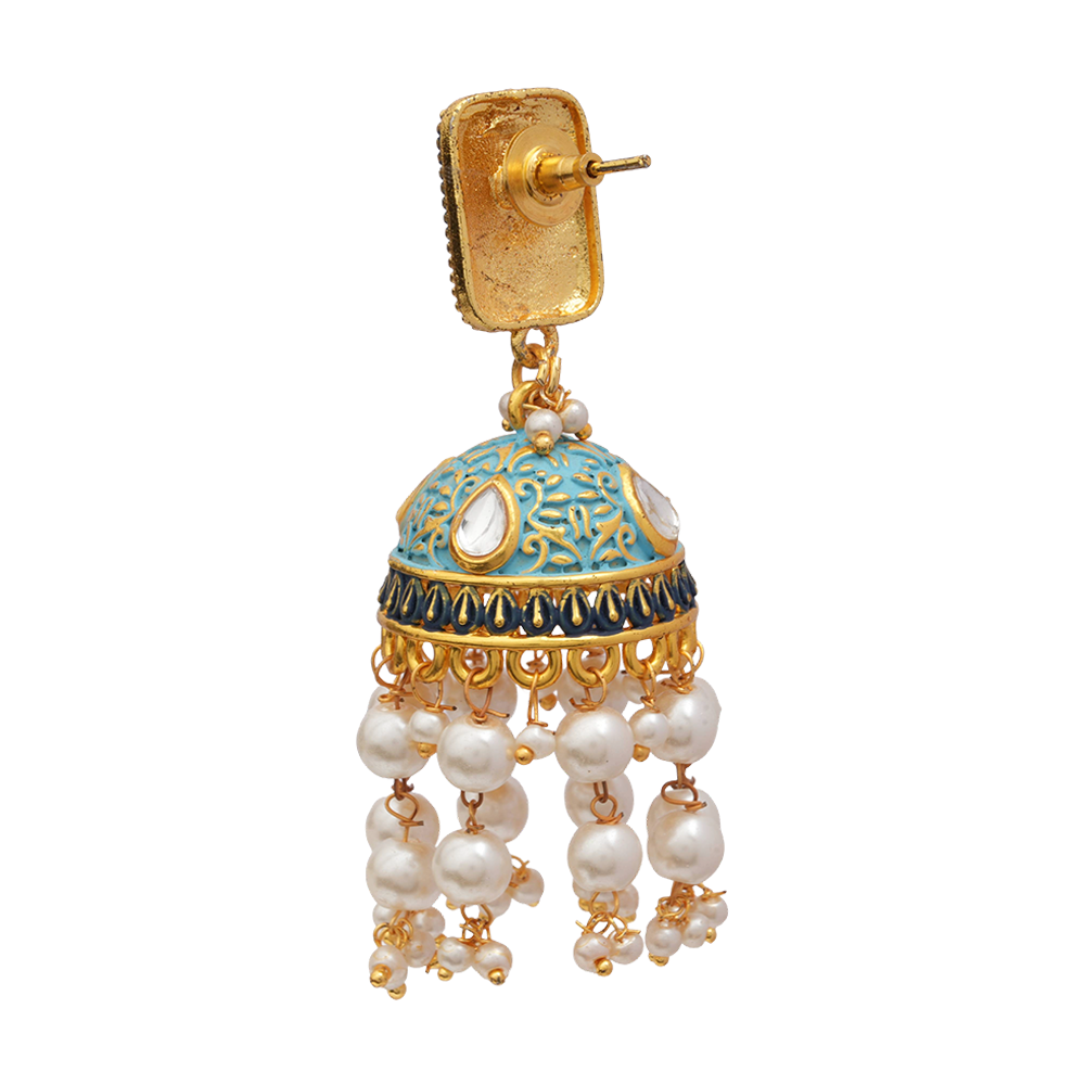 Siya- Hanging Pearls Jhumka Earrings