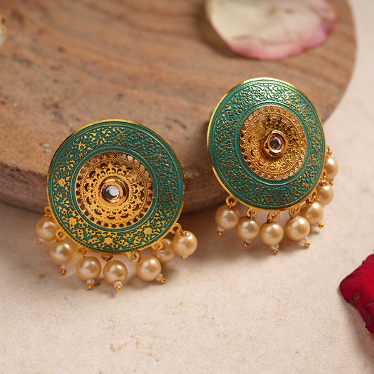 Smira- Hanging Pearls Stud Earrings