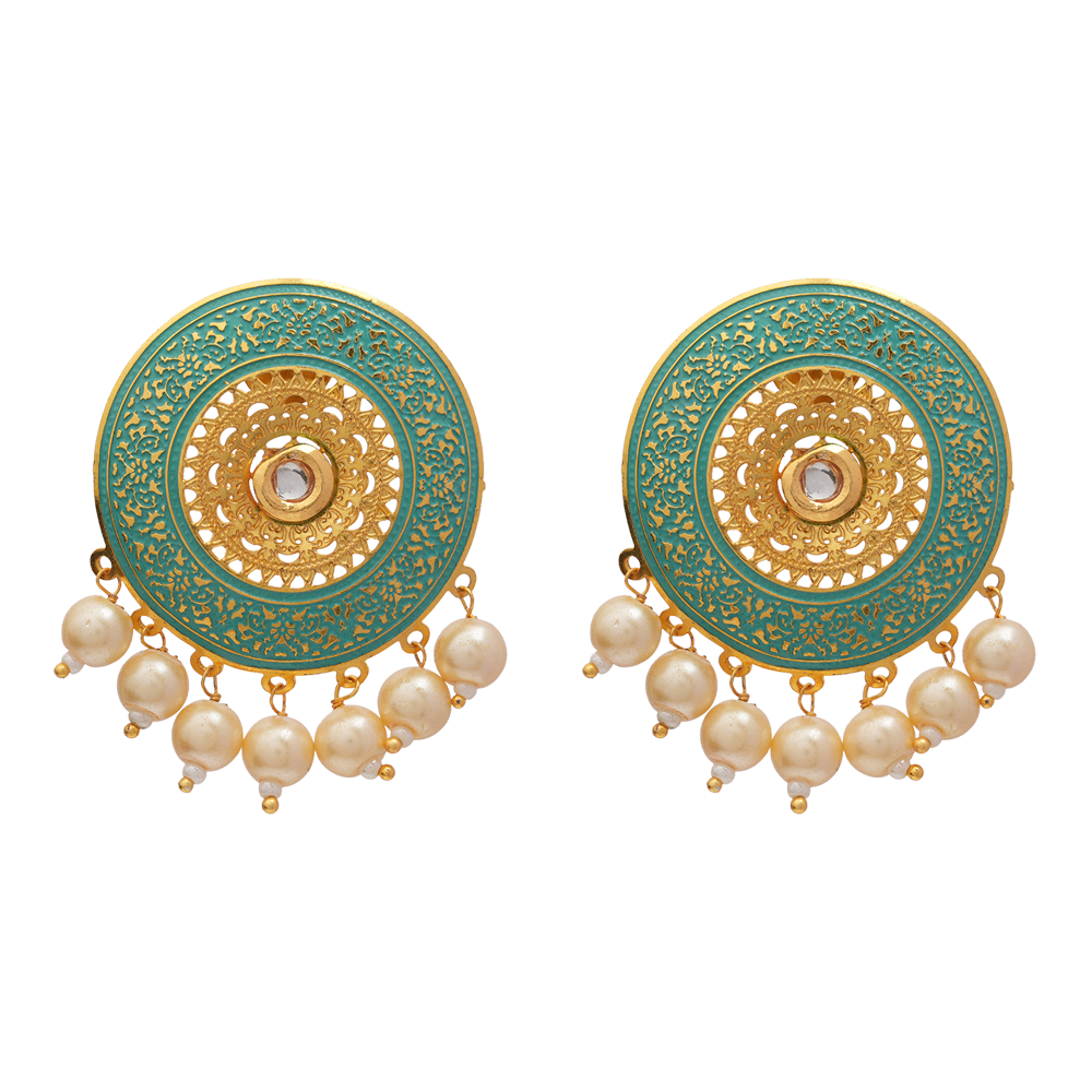 Smira- Hanging Pearls Stud Earrings