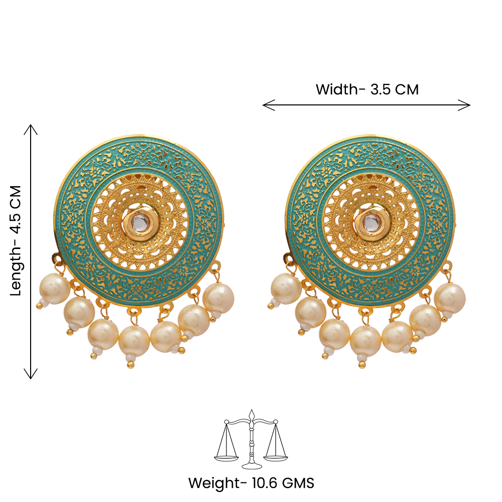 Smira- Hanging Pearls Stud Earrings