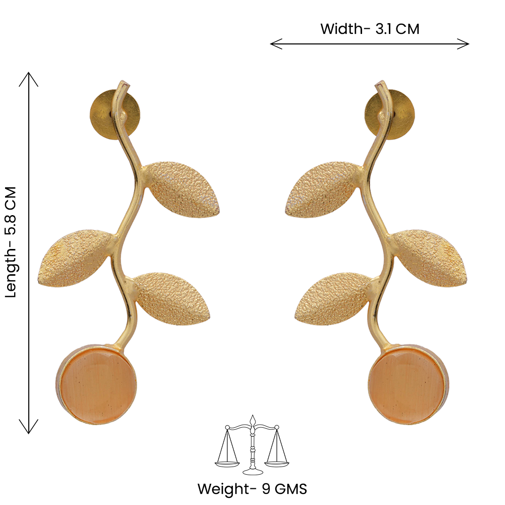 Ananta- Stone Studded Dangler Earrings(Yellow)