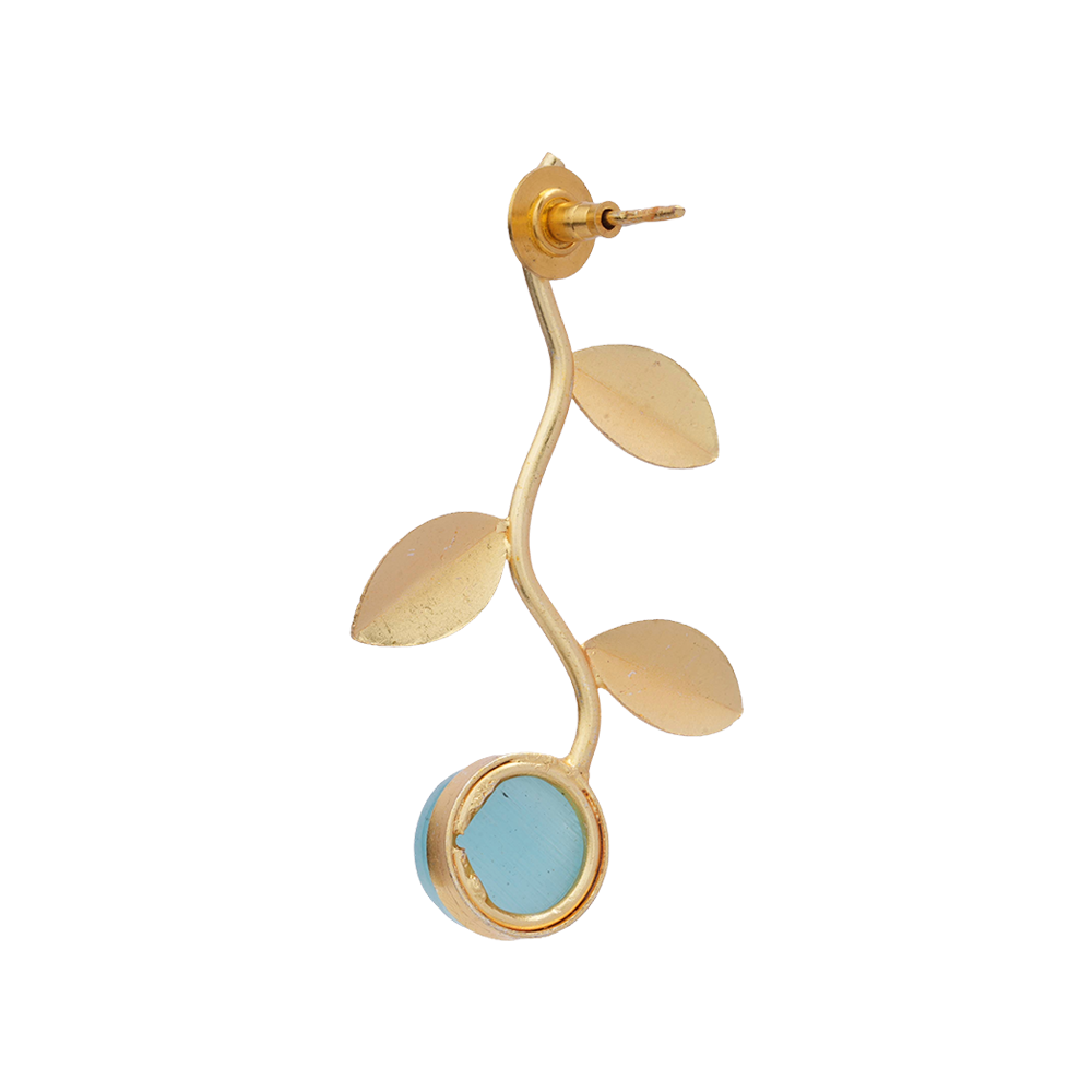 Ananta- Stone Studded Dangler Earrings(Sky Blue)