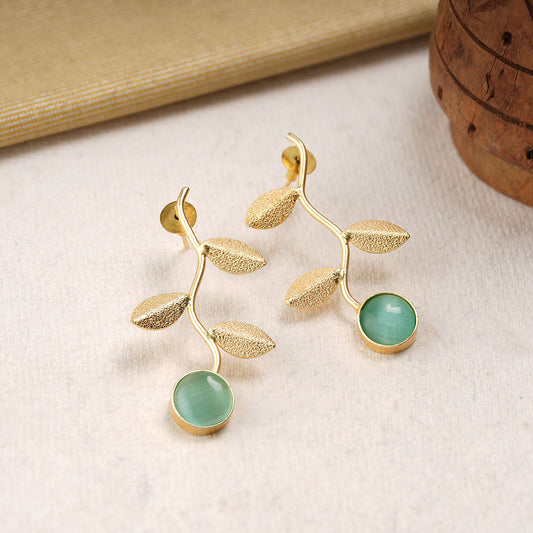 Ananta- Stone Studded Dangler Earrings(Mint)