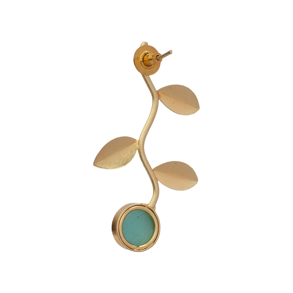 Ananta- Stone Studded Dangler Earrings(Mint)