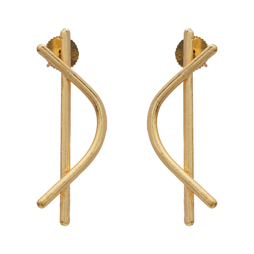 Arpita- Abstract Shape Golden Dangler Earrings
