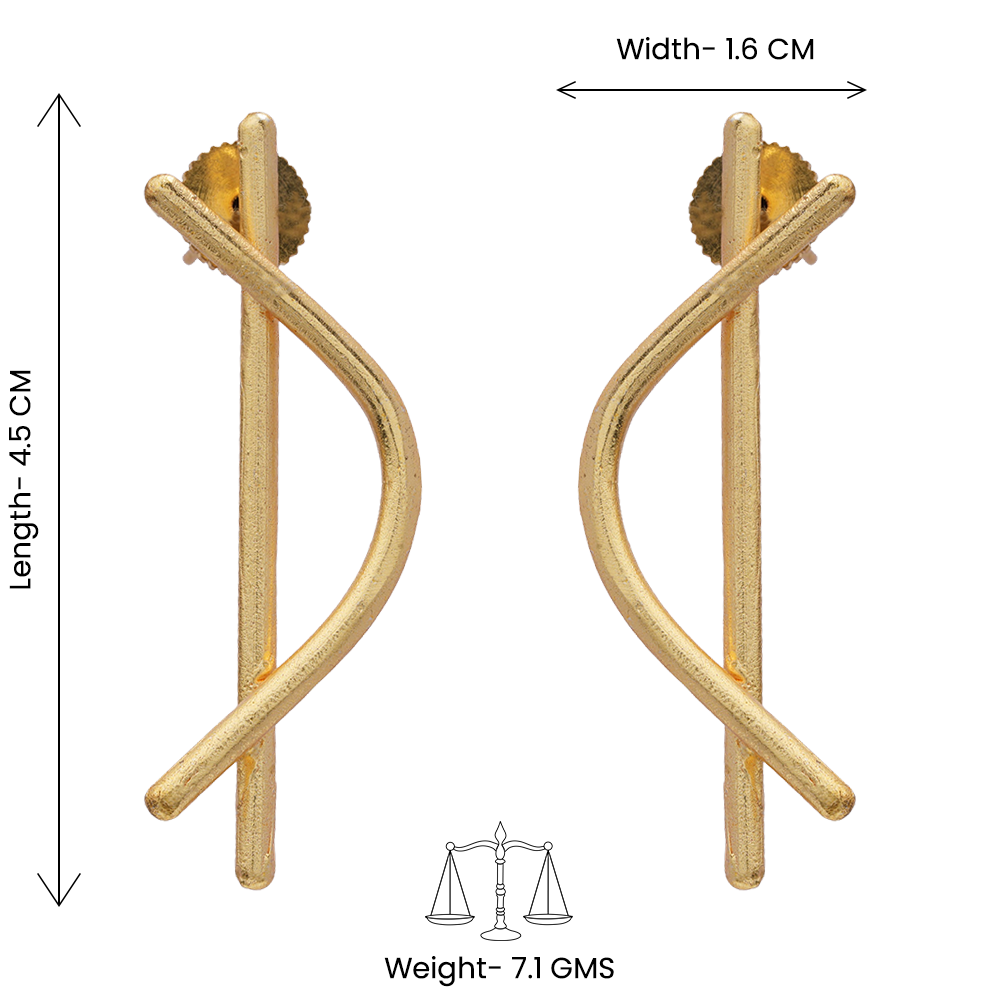 Arpita- Abstract Shape Golden Dangler Earrings