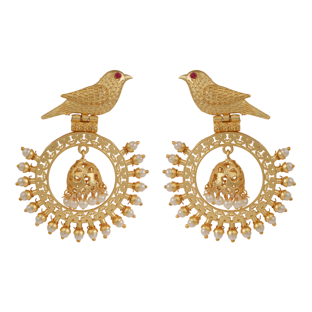 Alaya- Pearl Framed dangler earrings