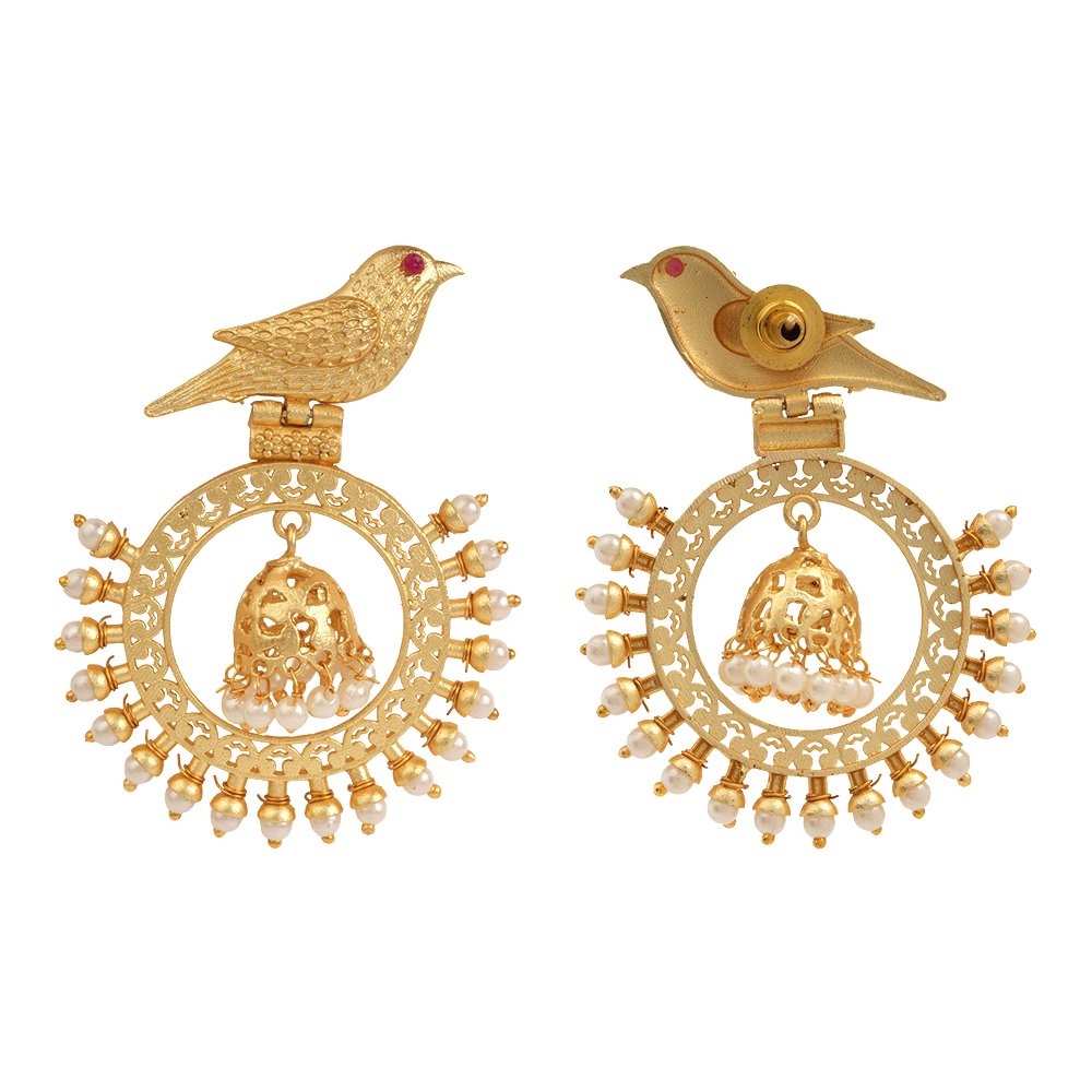 Alaya- Pearl Framed dangler earrings