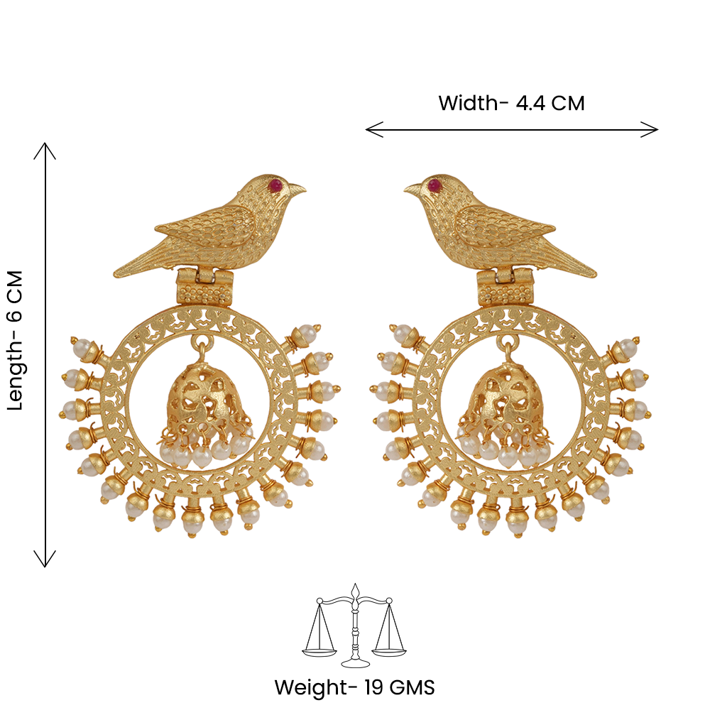 Alaya- Pearl Framed dangler earrings