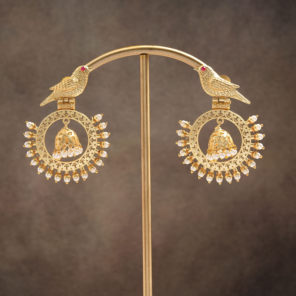 Alaya- Pearl Framed dangler earrings