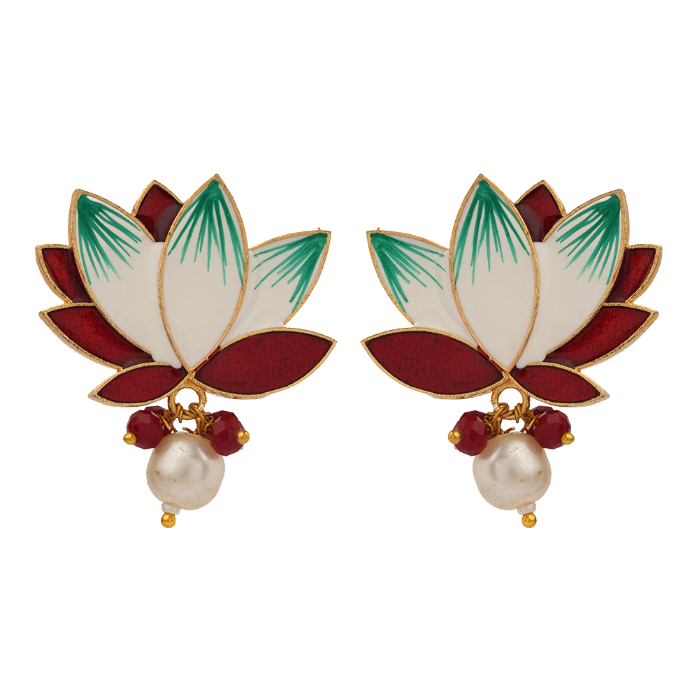 Kiyona – Hanging Pearl Stud Earrings