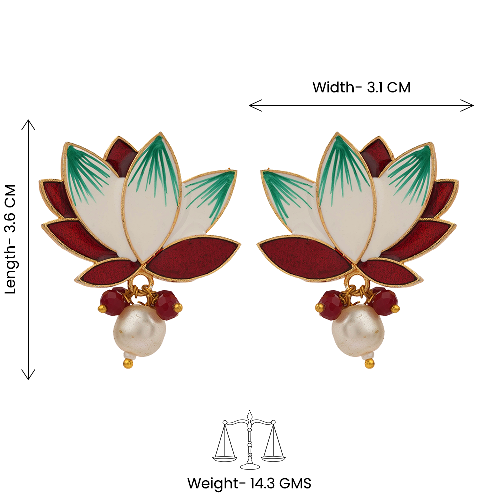 Kiyona – Hanging Pearl Stud Earrings