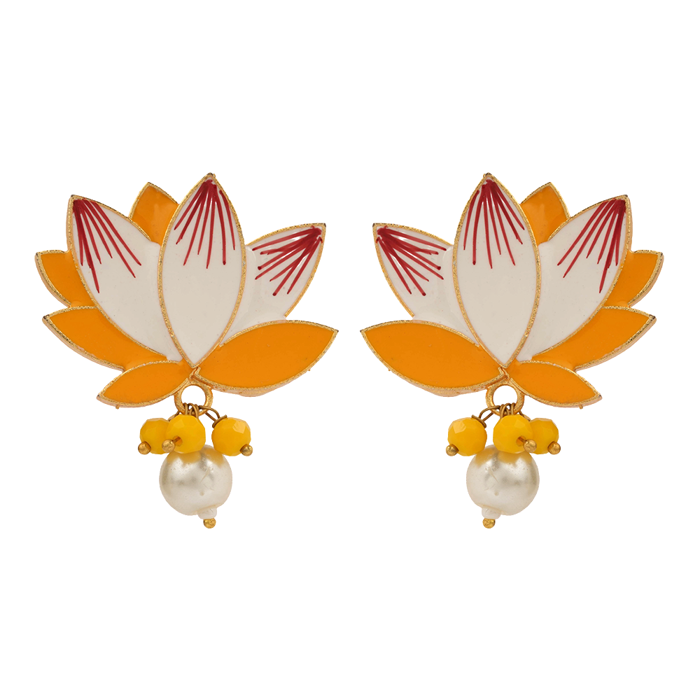 Kiyona – Hanging Pearl Stud Earrings