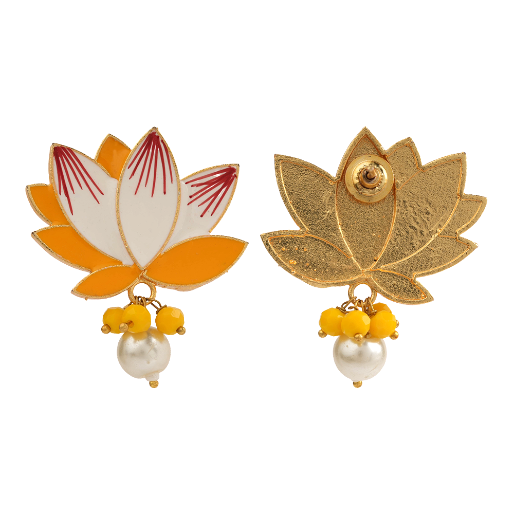 Kiyona – Hanging Pearl Stud Earrings