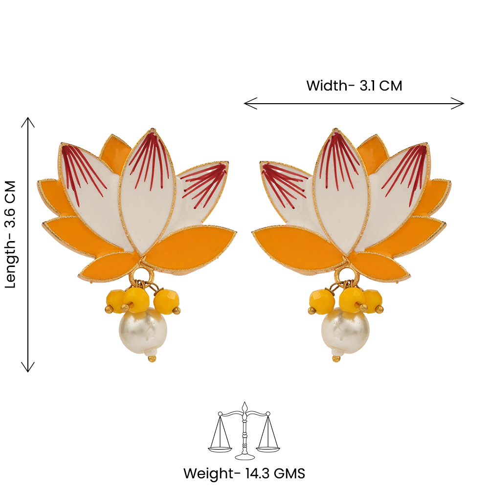 Kiyona – Hanging Pearl Stud Earrings