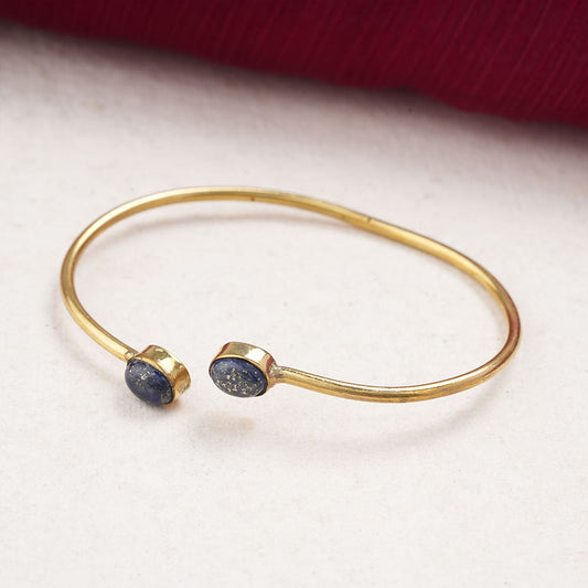 Trisha- Stone Studded Golden Bracelet(Blue)