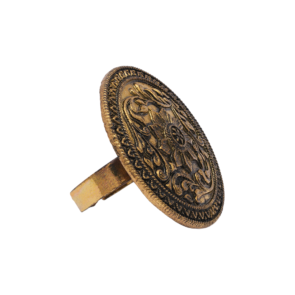 Aaradhya- Golden Carved Adjustable Ring