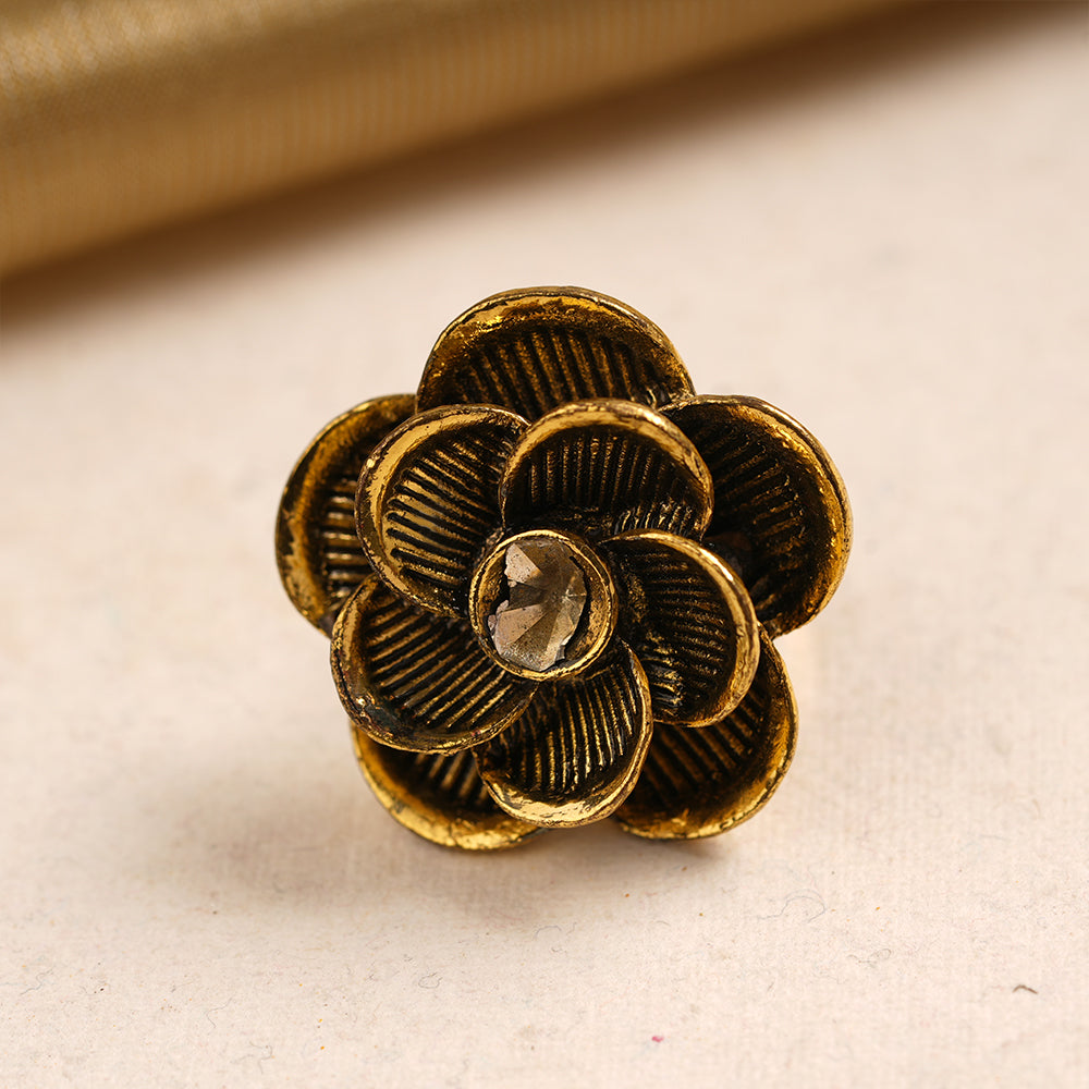 Anuradha- Golden Adjustable Ring