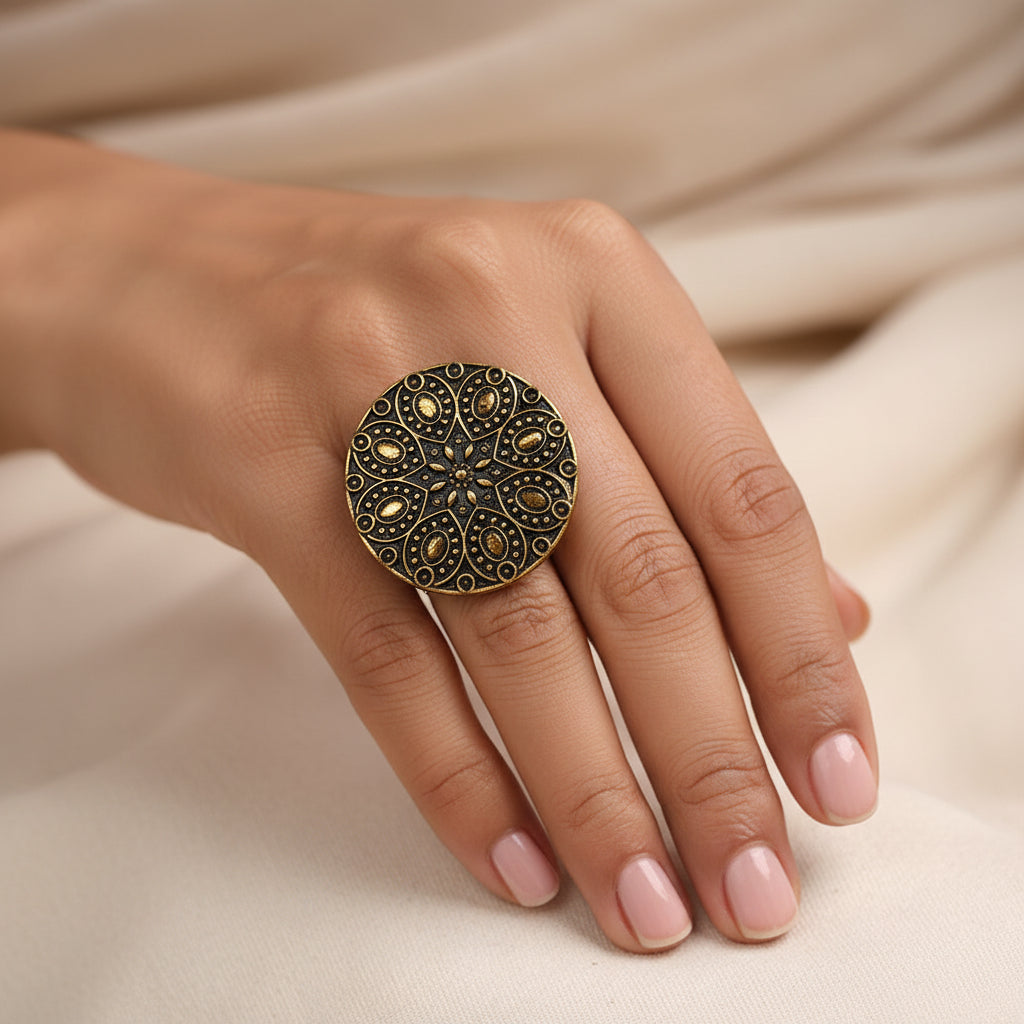 Aparajita- Golden Adjustable Ring