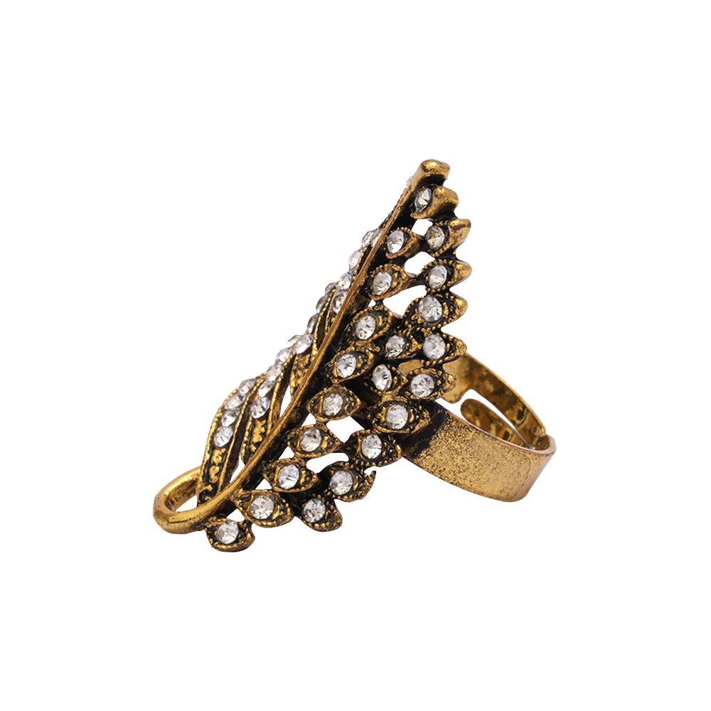 Charulata- Stone Studded Golden Adjustable Ring