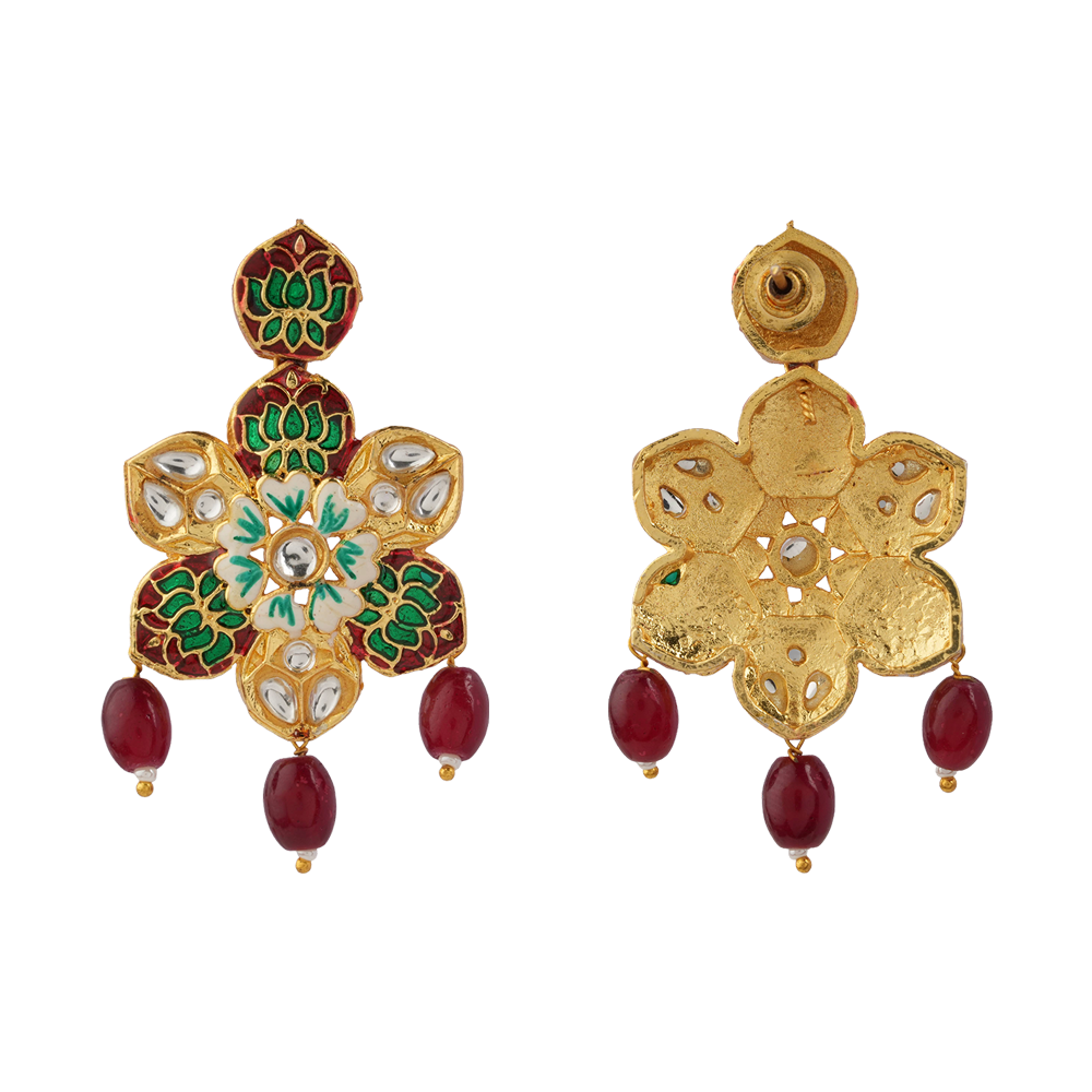 Liyana- Stone studded Neckpiece set(Dark Maroon)