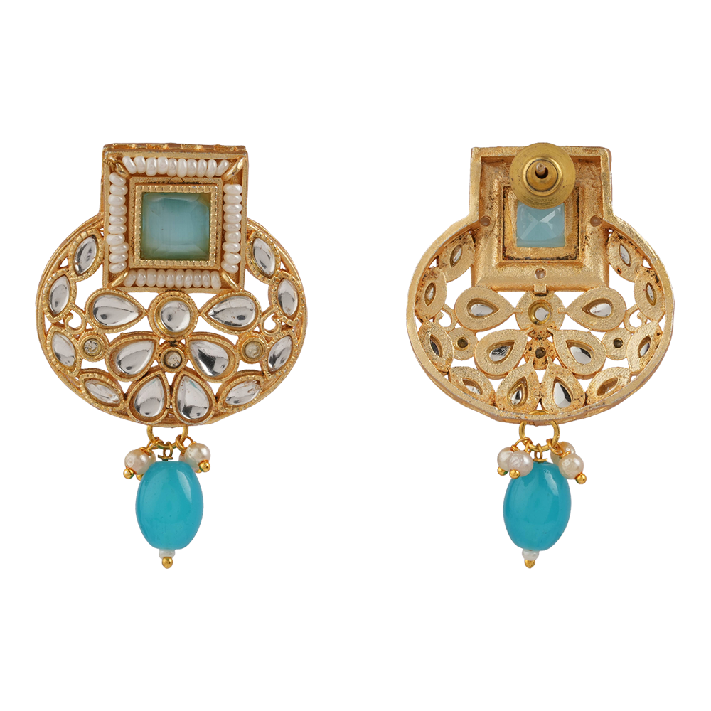 Veha- Stone studded Neckpiece set(Mint)